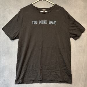 Forever 21 Too Much Game Shirt Fitted Comfy Blockcore Grapic Print Comfy Soft